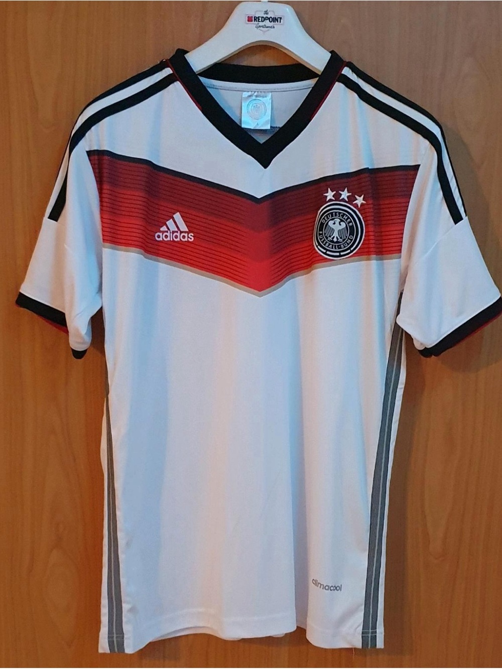 adidas White and Red Germany National Team Football Jersey